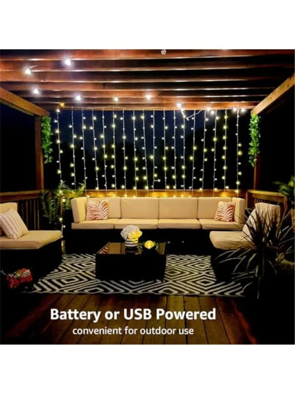 LED String Lights Warm White Battery Operated Waterproof Outdoor Decor